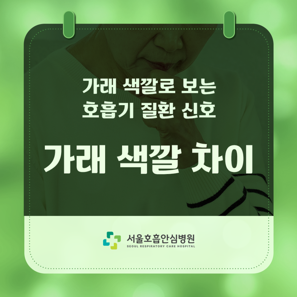 가래 색깔로 보는 호흡기 질환 신호